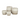 Set 4 Ceste Contenitore in Misto Cotone a Righe Colore Bianco e Beige