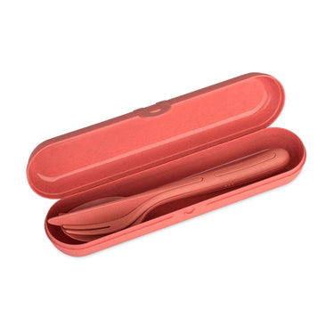 Set Posate da Viaggio con Astuccio Colore Corallo Koziol - KLIKK READY - Viron.it