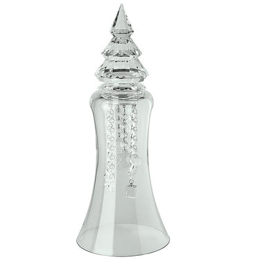 Centrotavola in Vetro Trasparente con Pendagli in Cristallo h 20 cm - Viron.it