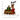 Elegante base albero di Natale con cervo sdraiato, dettagli rosso, verde e oro, ideale per ambientazioni natalizie classiche.