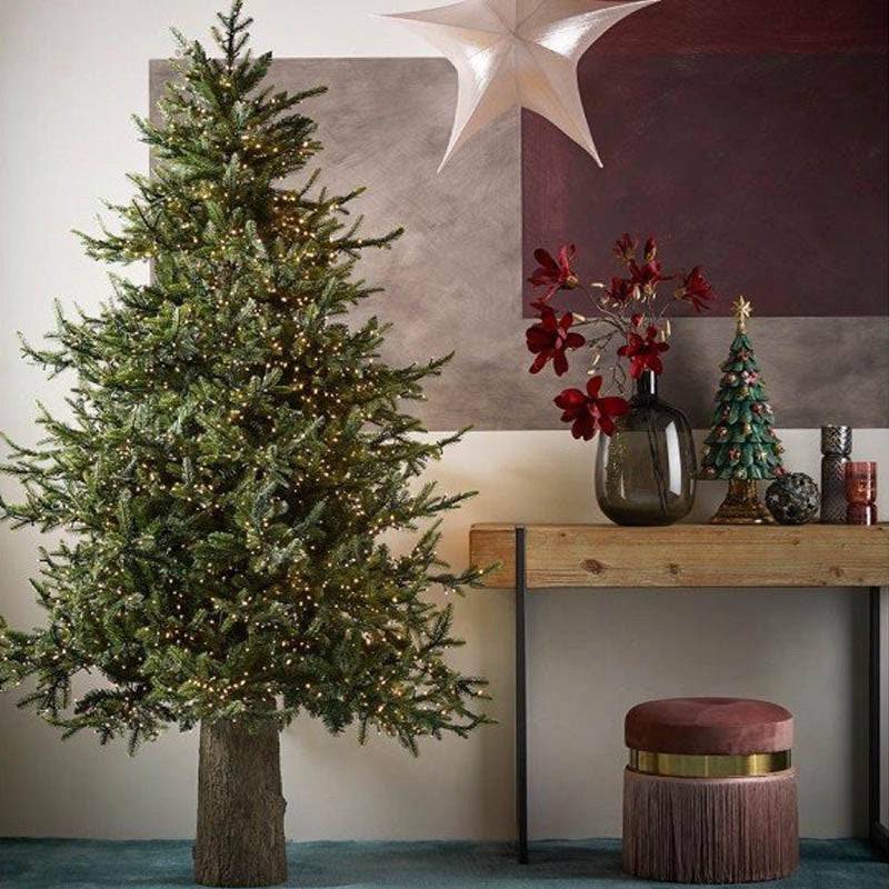 Base effetto tronco per albero di Natale con supporto in metallo