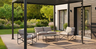 Pergola bioclimatica 3x4 in alluminio installata in giardino