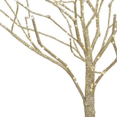 Albero di Natale Glitterato in Resina Colore Oro con 300 Led Integrati h 150 cm