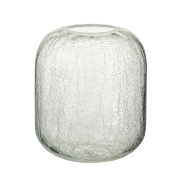 Vaso Portacandela in Vetro Trasparente Effetto Screpolato Ø 17 cm