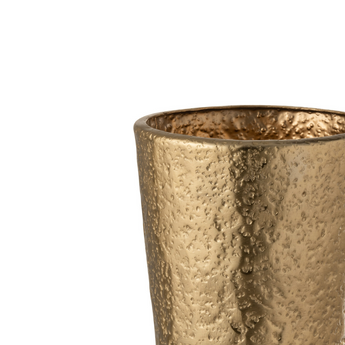 Vaso Decorativo in Metallo Martellato Colore Oro h 51 cm