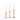 Set 3 Portacandele Vintage per Candele Stilo in Alluminio Colore Ocra