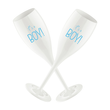 Set 6 Bicchieri Champagne Baby Shower 100 ml - CHEERS No. 1 IT'S A BOY Koziol