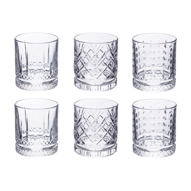Set 6 Bicchieri Acqua in Vetro Trasparente Decorato Classic - Villa d'Este