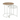 Set 2 Tavolini Moderni in Legno e Vetro con Struttura in Metallo Colore Bianco Ø 40/50 cm