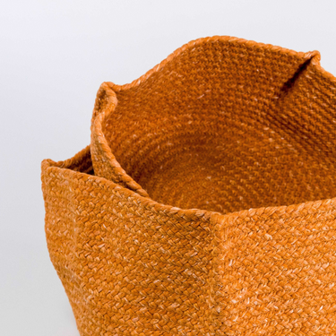 Cestino Portaoggetti da Tavola in Fibre Naturali 21 cm Colore Terracotta