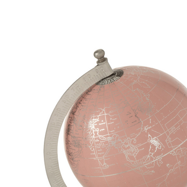 Mappamondo con Piede in Legno Rosa e Oro Small