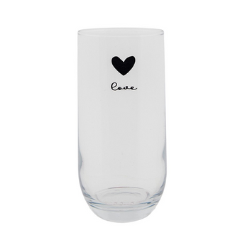 Set 6 Bicchieri Acqua in Vetro Trasparente con Cuore 280 ml - Love