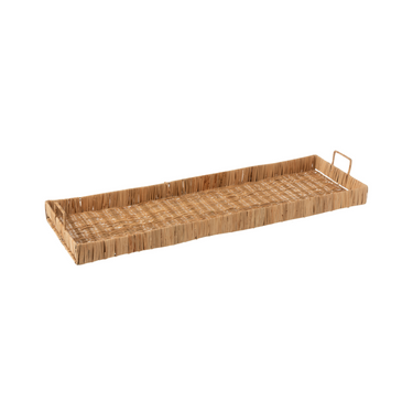 Vassoio Rettangolare Lungo in Rattan Colore Naturale