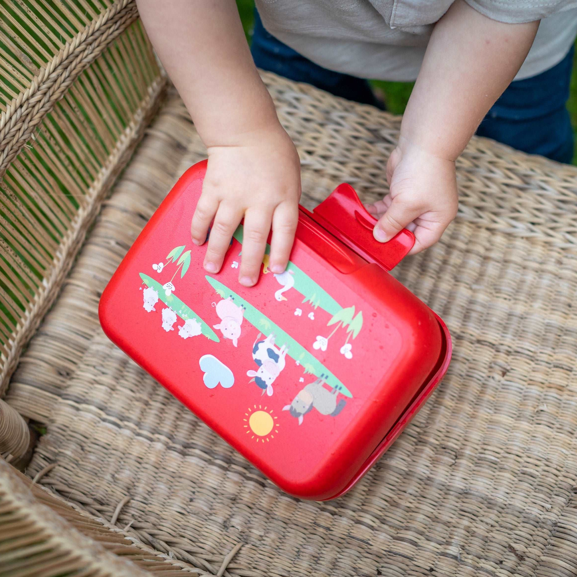 Portapranzo bambino con Chiusura a Clip colore Rosso - CANDY FARM - Viron.it