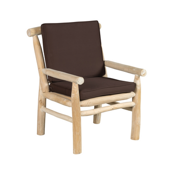 Poltrona da Giardino in Legno Teak con Cuscini Colore Marrone - Zen