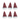 Set 6 T-Light Albero di Natale Colore Bordeaux h 6 cm