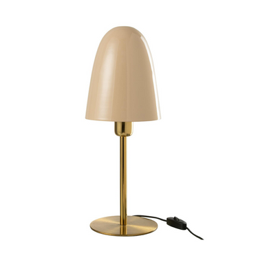 Lampada da Tavolo in Metallo Colore Oro e Paralume Colore Beige h 46.5 cm