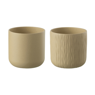 Set da 2 Portavasi in Ceramica Colore Beige Ø 26,5 cm - Gen