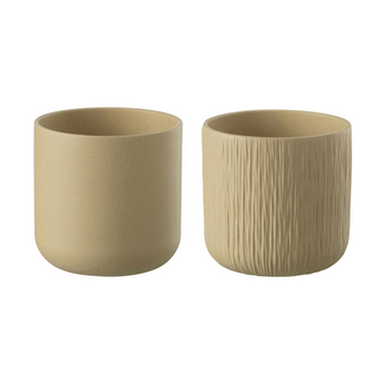 Set da 2 Portavasi in Ceramica Colore Beige Ø 26,5 cm - Gen