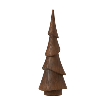 Albero di Natale Abete Decorativo Effetto Legno Colore Marrone Scuro h 22 cm