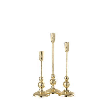 Set 3 Portacandele Candelieri 1 Fuoco in Metallo Colore Oro