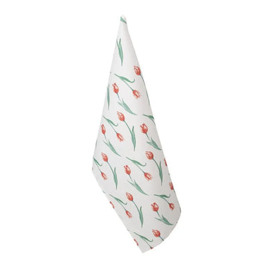 Asciugamani da Cucina in Cotone Bianco Tulipani 47x70 cm
