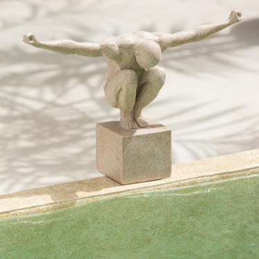 Statua Atleta in Resina Effetto Marmo Large