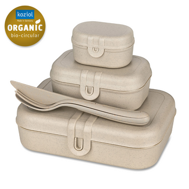 Set Porta Pranzo 3 Contenitori con Posate Colore Beige - Pascal Ready Koziol