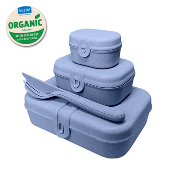 Set Porta Pranzo 3 Contenitori con Posate Colore Blu - Pascal Ready Koziol