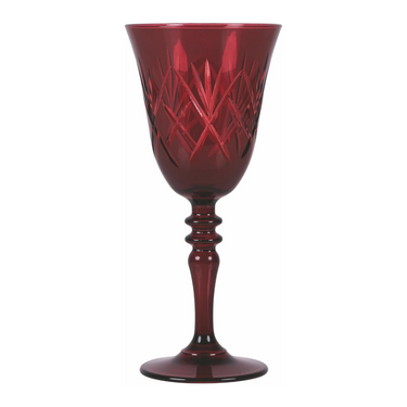Set 6 Calici in Vetro Decorato colore Rosso Alsazia - Villa d'Este