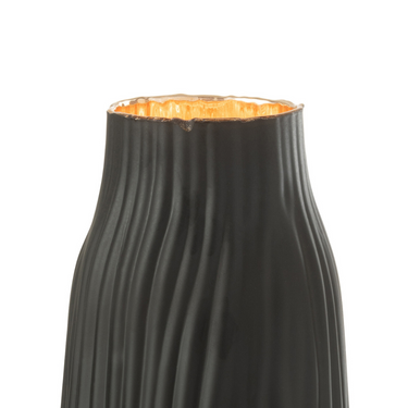 Vaso in Vetro con Incisione ad Onde Colore Nero h 26 cm - Notches