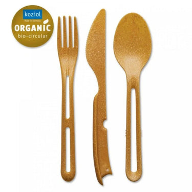 Set Posate Lunchbox con Astuccio Contenitore Colore Ocra - Klikk Ready Koziol