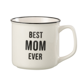 Tazza Mamma con Manico in Ceramica Colore Bianco e Nero Ø 9 cm - Best Mum Ever