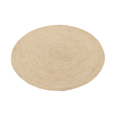 Tappeto Rotondo in Poliestere Colore Naturale e Bianco Ø 120 cm