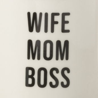 Tazza Mamma in Ceramica Colore Bianco e Nero Ø 9 cm – Wife, Mum, Boss