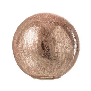 Lampada Led Sferica in Vetro Effetto Martellato Colore Rosa Large Ø 20 cm