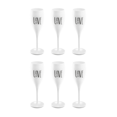 Set 6 Bicchieri 100 ml Infrangibili Colore Bianco - CHEERS No. 1 LOVE Koziol