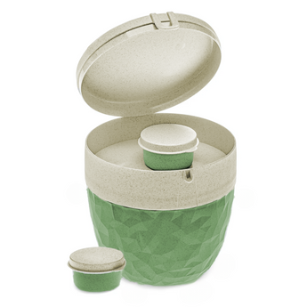 Set Portapranzo 2 Contenitori 2 Porta Condimenti Colore Verde - BENTOBOX L Koziol