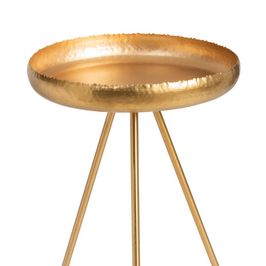 Set 2 Tavolini Rotondi Design Moderno in Metallo Colore Oro