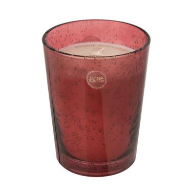Candela Profumata Eucalipto e Cetriolo con Bicchiere in Vetro Rosso 1.6 Kg