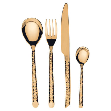 Set 24 Posate Colore Oro in Acciaio Inox Lucido Malindi - Villa D'Este