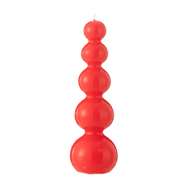 Candela Decorativa da Arredo Colore Rosso h 23 cm - Bubble