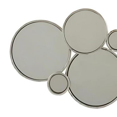 Decorazione Murale 6 Specchi con Struttura in Metallo Colore Argento