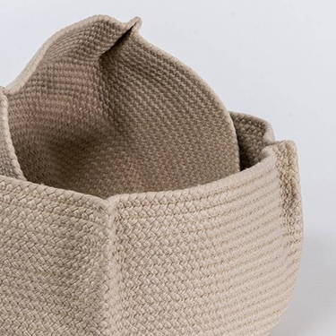 Cestino Quadrato 30 cm in Fibre Naturali Intrecciate Colore Tortora