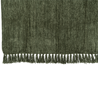 Coperta Plaid Ciniglia 130x170 cm in Cotone Colore Verde Scuro