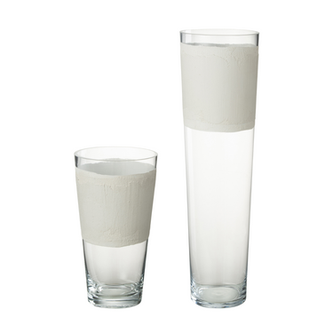 Vaso da Interno in Vetro Trasparente e Bianco Large h 60 cm - Delph