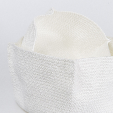 Cestino Quadrato 30 cm in Fibre Naturali Intrecciate Colore Bianco