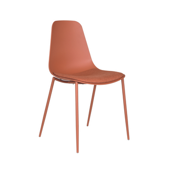 Sedia in Similpelle con Gambe in Metallo Colore Arancione - Apricot