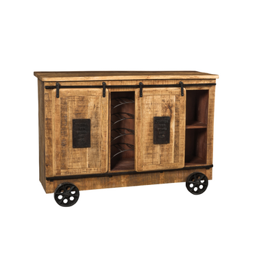 Madia in Legno di Mango 145 cm Colore Naturale Stile Industriale