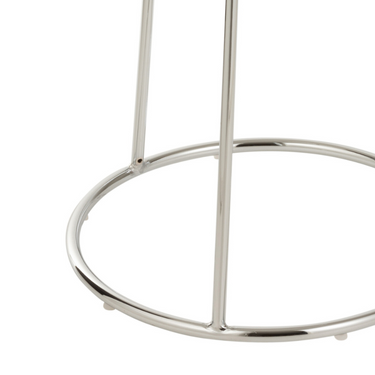 Base Sgabello Basso con Struttura in Metallo Colore Argento h 35 cm